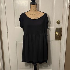 NWT Torrid black off shoulder babydoll top blouse Sz2 18-20 Super Soft Knits